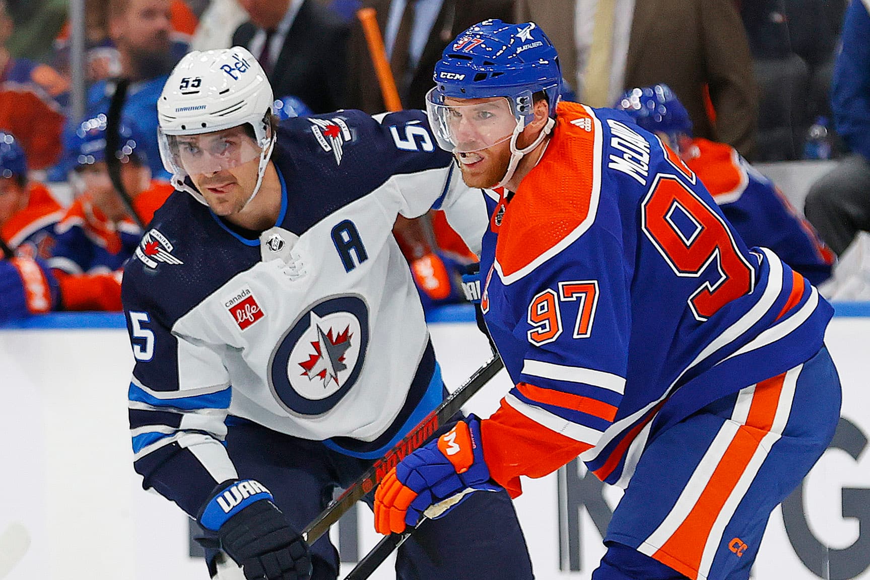 Edmonton Oilers Connor McDavid, Winnipeg Jets Mark Scheifele