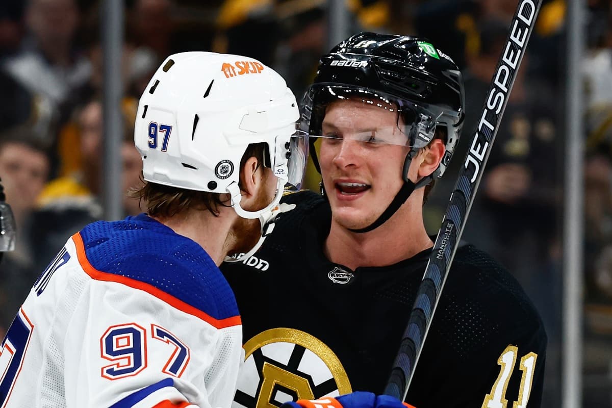 Edmonton Oilers Connor McDavid and Trent Frederic