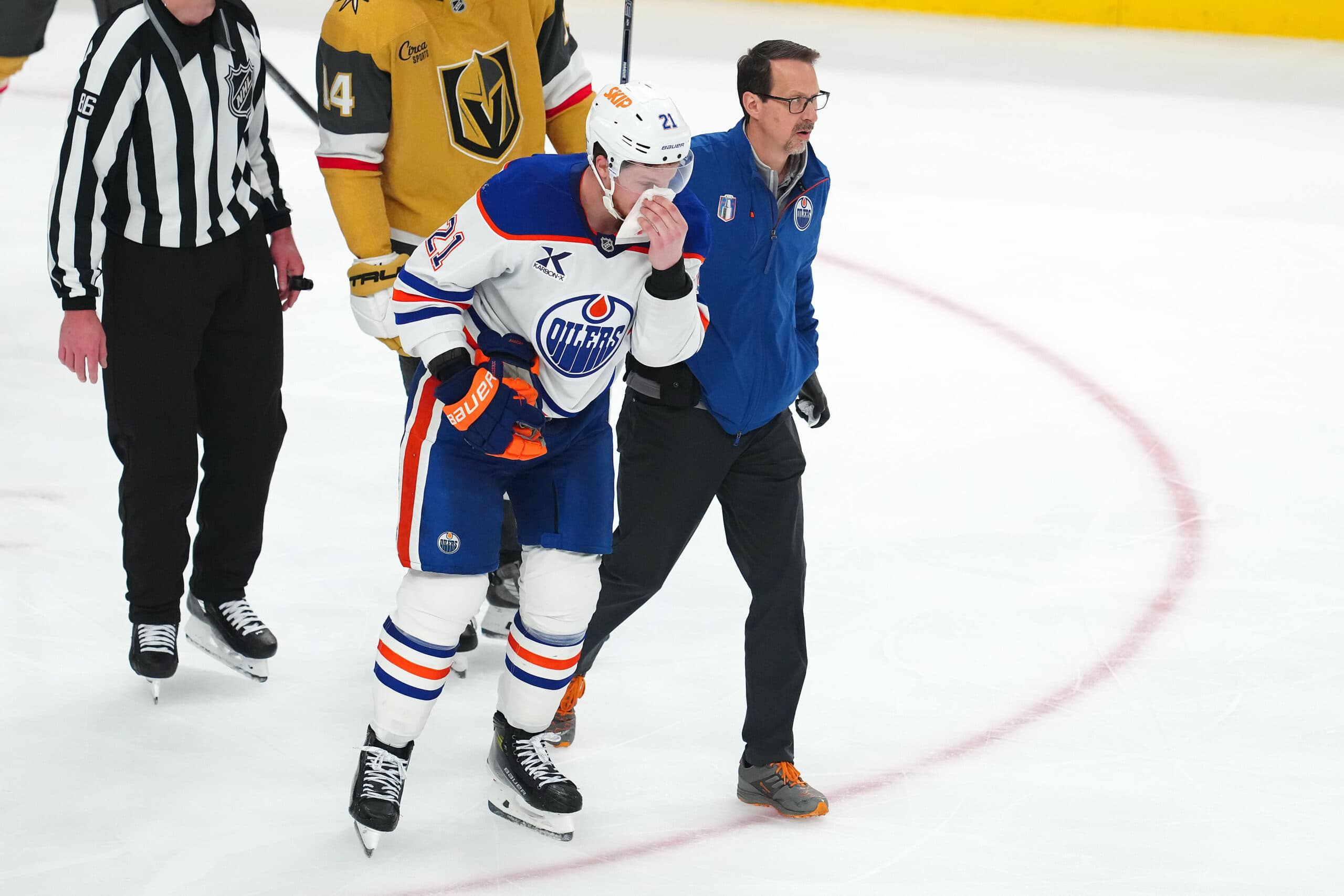 Edmonton Oilers Vegas Golden Knights Nic Roy Trent Frederic